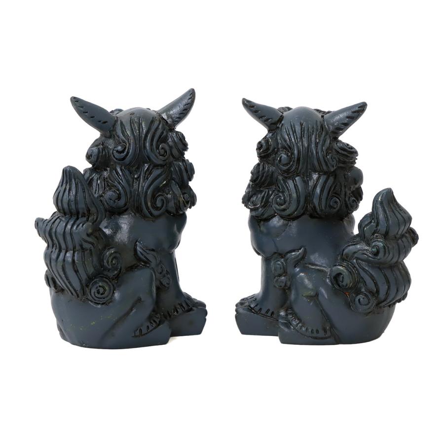 80mm 萬来獅子(座) シーサー 墨入れタイプ 1個 単品 選べる4色 魔除け