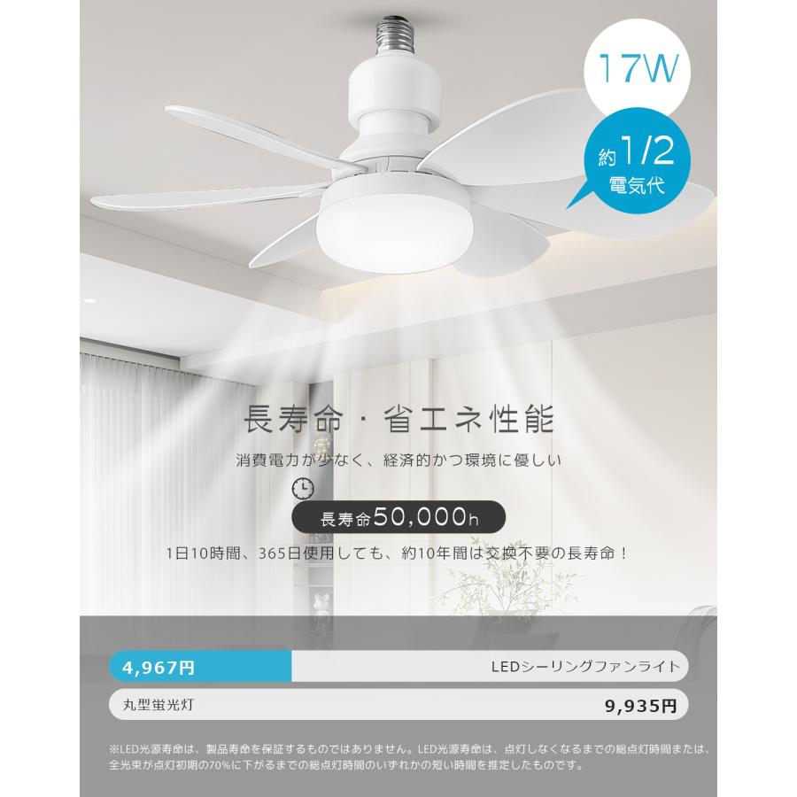 引掛けシーリング-E26変換アダプタ付き サーキュレーター付き照明 LED