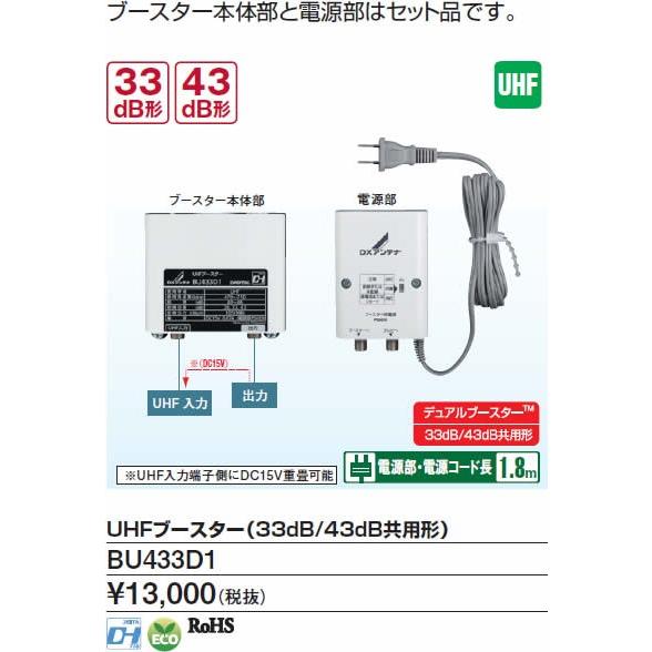 BU433D1 DXアンテナ UHFブースター (33db/43db共用形) : てるくに
