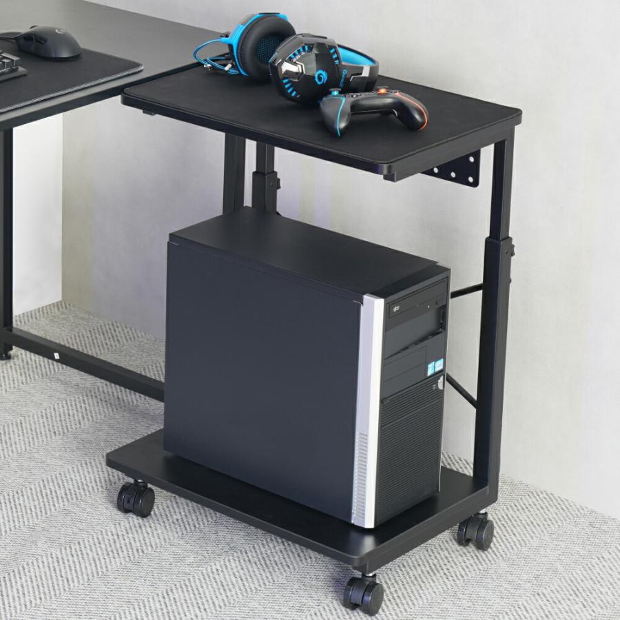 パソコンラック PCキャリー 高さ7段階 キャスター付き PCラック CPU