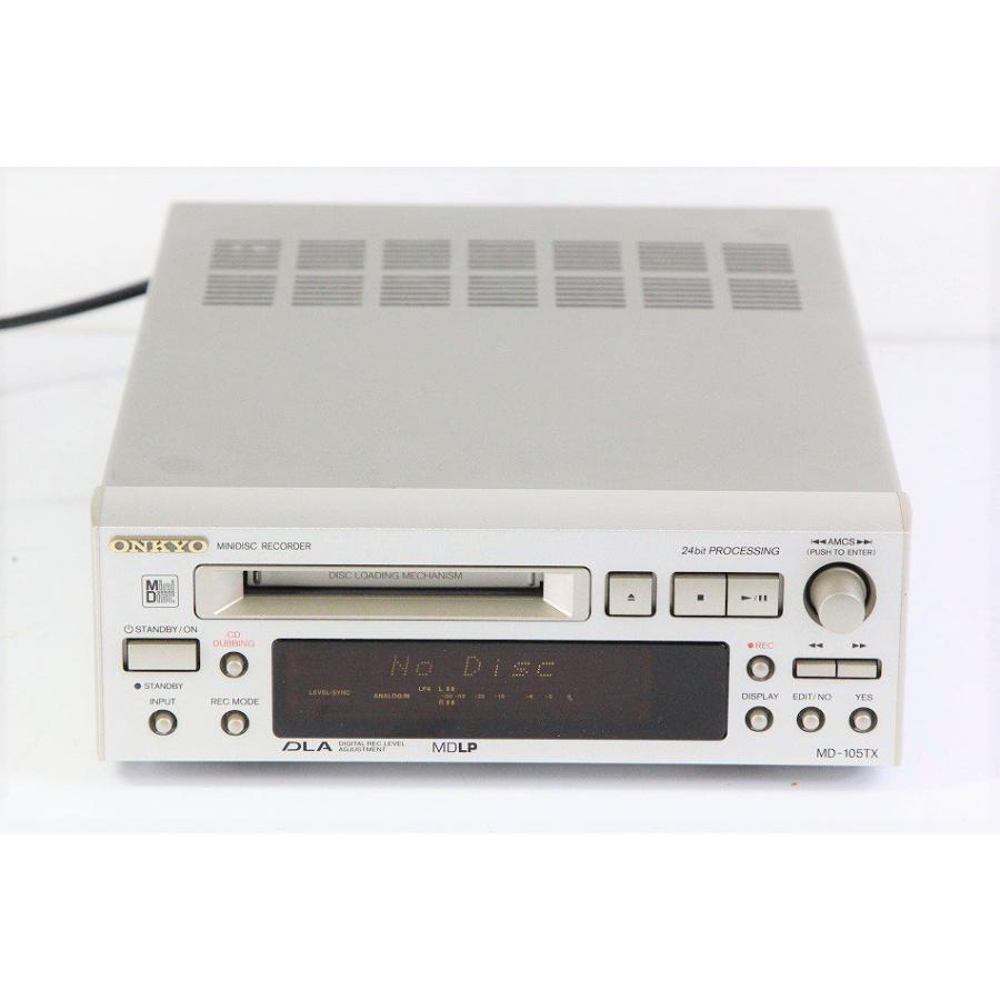 ONKYO INTEC205 MDデッキ MDLP対応 シルバー MD-105TX(S) 【中古品