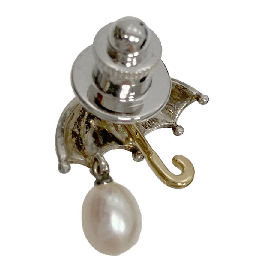 MIKIMOTO（ミキモト） ピンブローチ パール 傘モチーフ シルバー