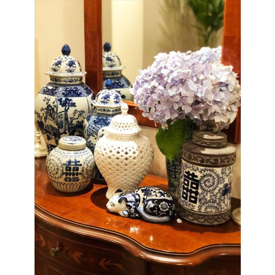 THE-SECRET-GARDEN シノワズリ Blue & White 飾り壺 大 青白陶器