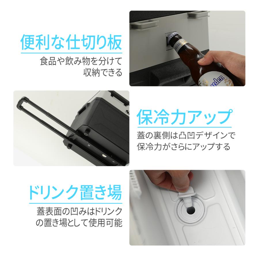 ポータブル冷蔵庫 車載冷蔵庫 42L 2室温度調節 冷凍庫 庫内灯付 -20