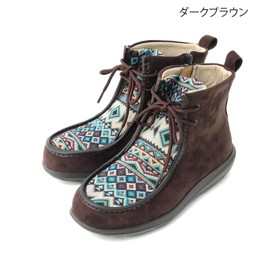 チチカカ（TITICACA） キカファブリックモカシンブーツ ／ ショート