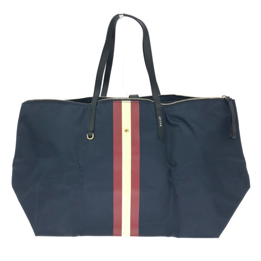 BALLY バリー 折り畳みトートバッグ 良好 ナイロン ネイビー ユニ