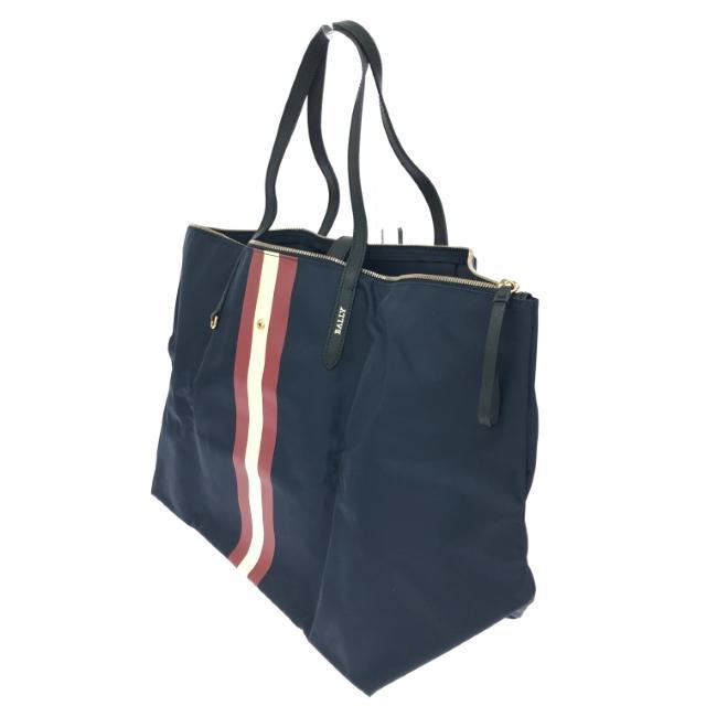 BALLY バリー 折り畳みトートバッグ 良好 ナイロン ネイビー ユニ
