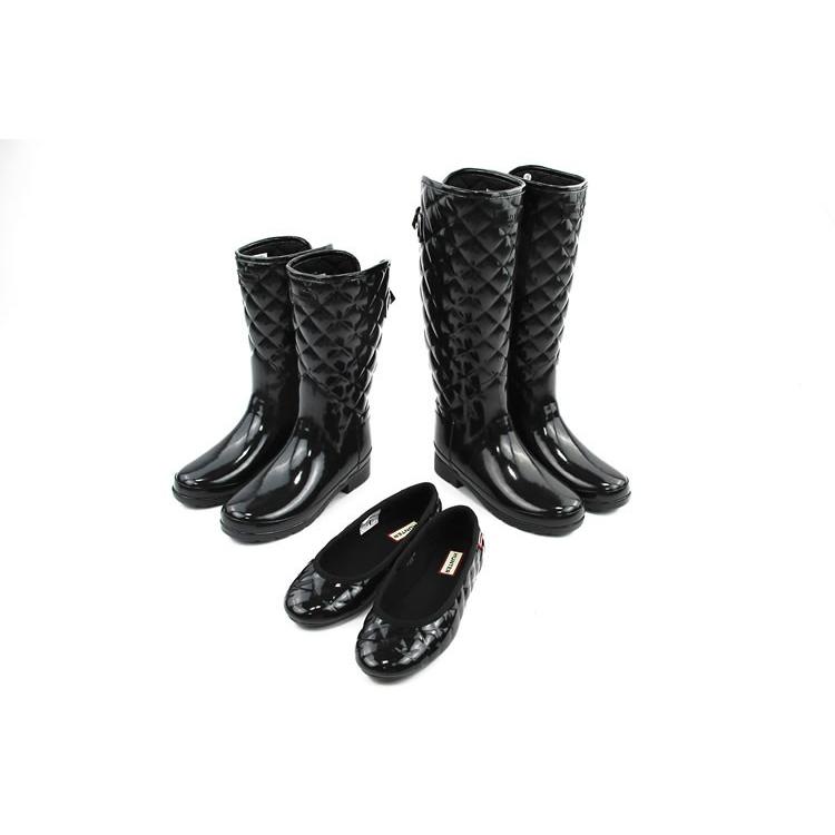 HUNTER WFS1031RGL キルティング ロング レインブーツ レディース〔SK