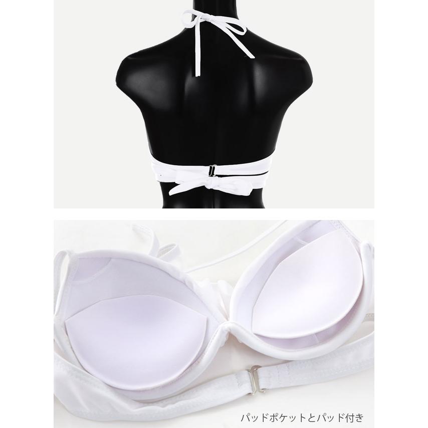 Tika（ティカ） 水着レディース 水着 ビキニ ホルターネック 白 黒