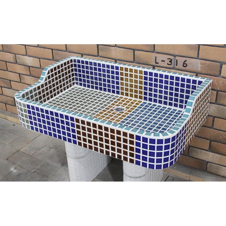 ガーデンシンク タイル 流し台 昭和レトロ タイル流し台 Lサイズ-316