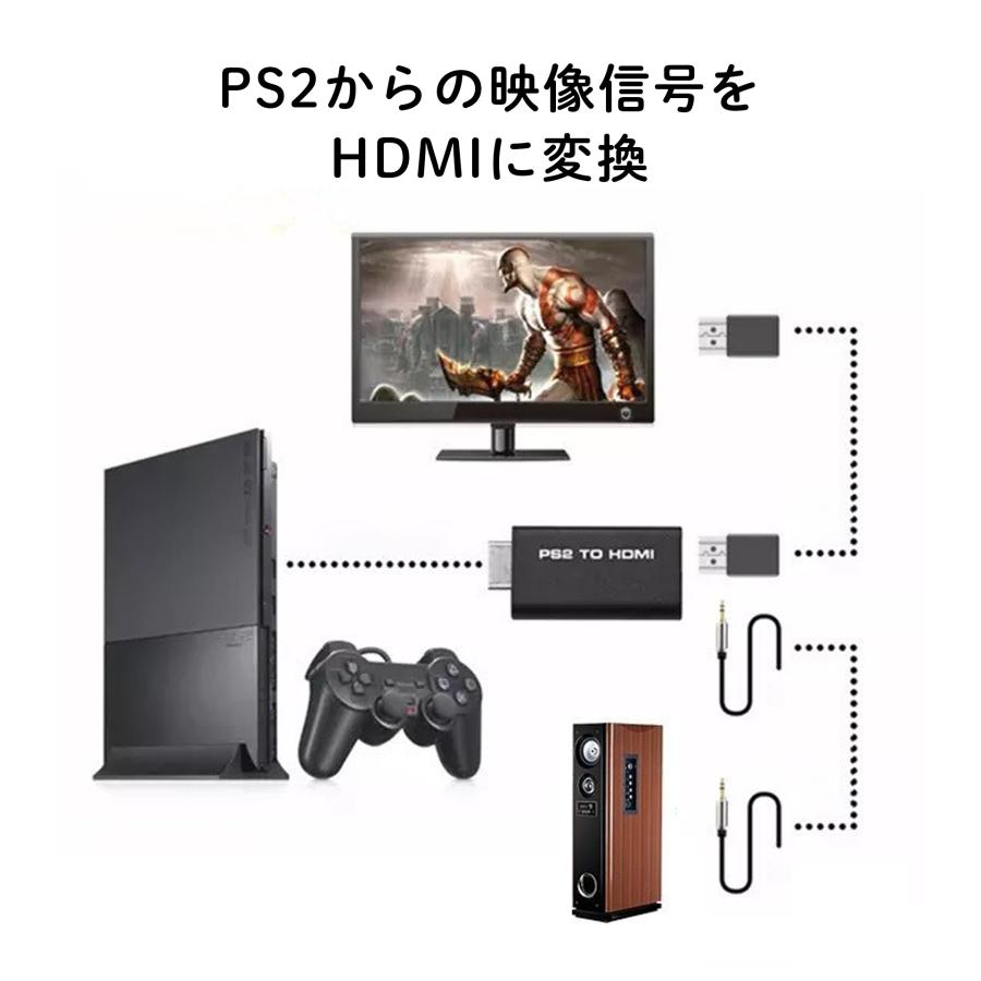 PS2 本体 to HDMI 接続コネクタ プレステ2 アダプター 映像 出力