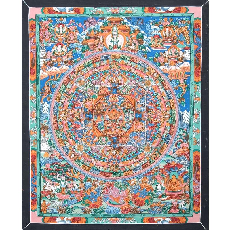 送料無料 観音菩薩 タンカ 仏画 〔一点物〕タンカ アヴァローキテ