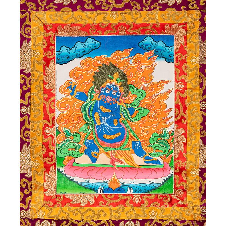 送料無料 タンカ マンダラ 曼荼羅 手描きのタンカ 〔一点物〕装丁付