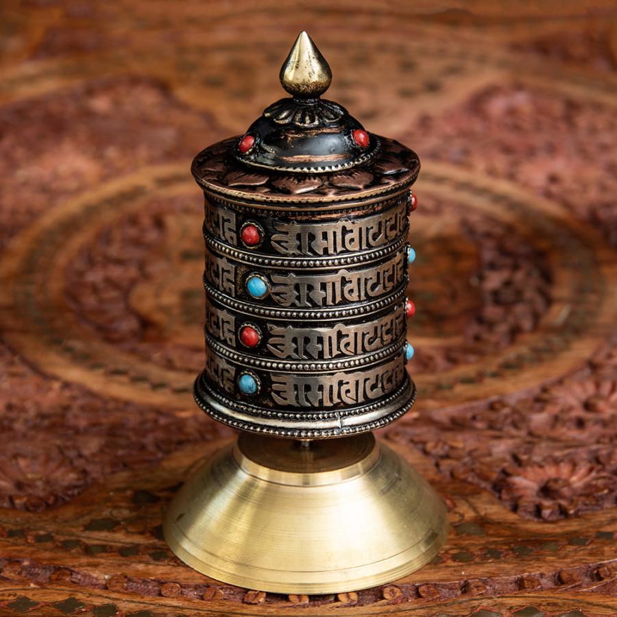 送料無料 マニ車 チベット 宗教用品 卓上マニ車（大） 密教 仏教