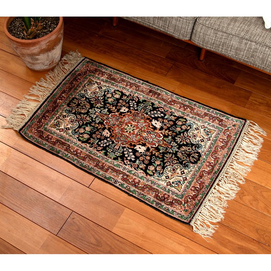 送料無料 カシミール絨毯 シルク絨毯 カーペット シルクカーペット