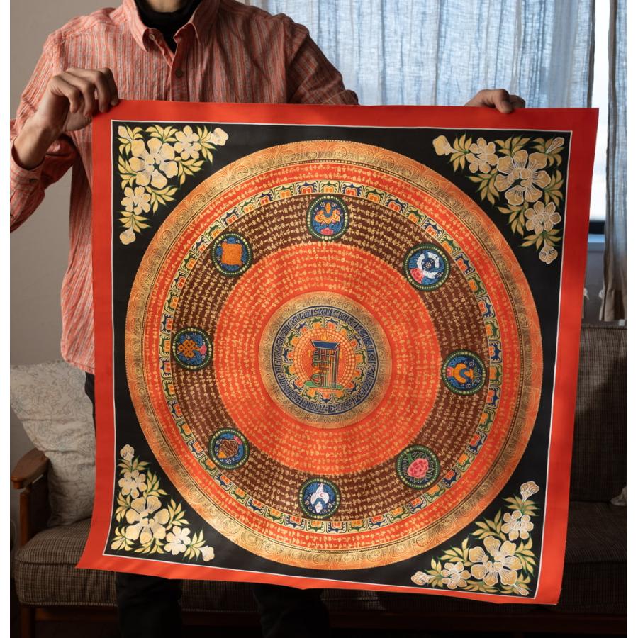 送料無料 タンカ 仏画 マンダラ チベット 〔一点物〕タンカ カーラ