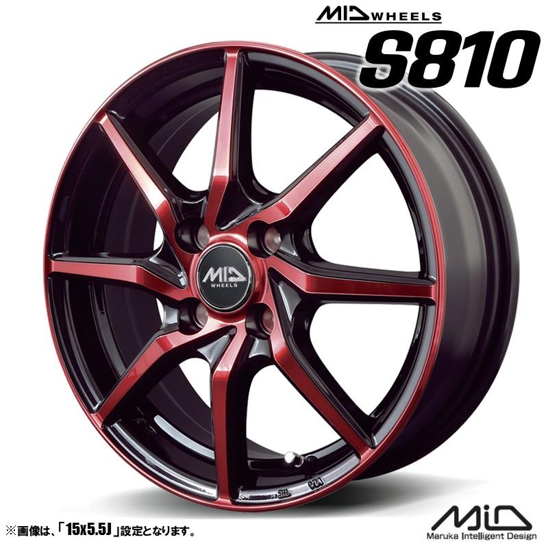 マルカサービス ホイール4本セット MID WHEELS S810 12インチ リム幅