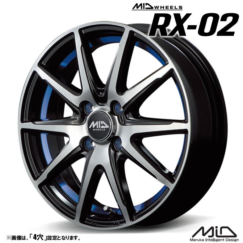 マルカサービス ホイール4本セット MID WHEELS RX-02 14インチ リム幅