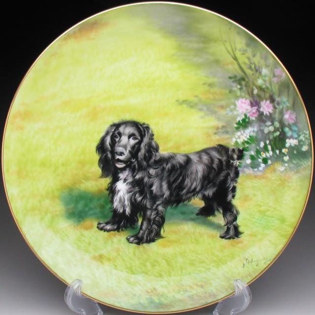 ノリタケ オールドノリタケ 林直三 犬絵 プレート 飾り皿 26cm