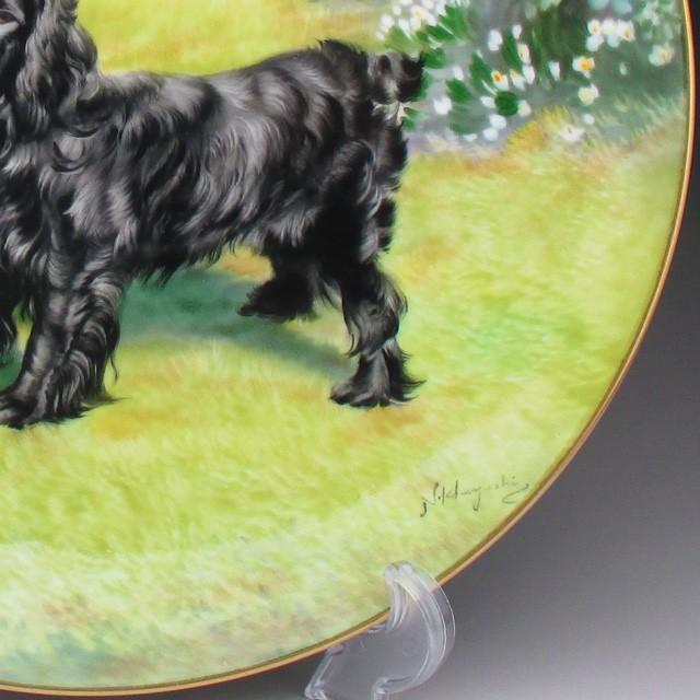 ノリタケ オールドノリタケ 林直三 犬絵 プレート 飾り皿 26cm