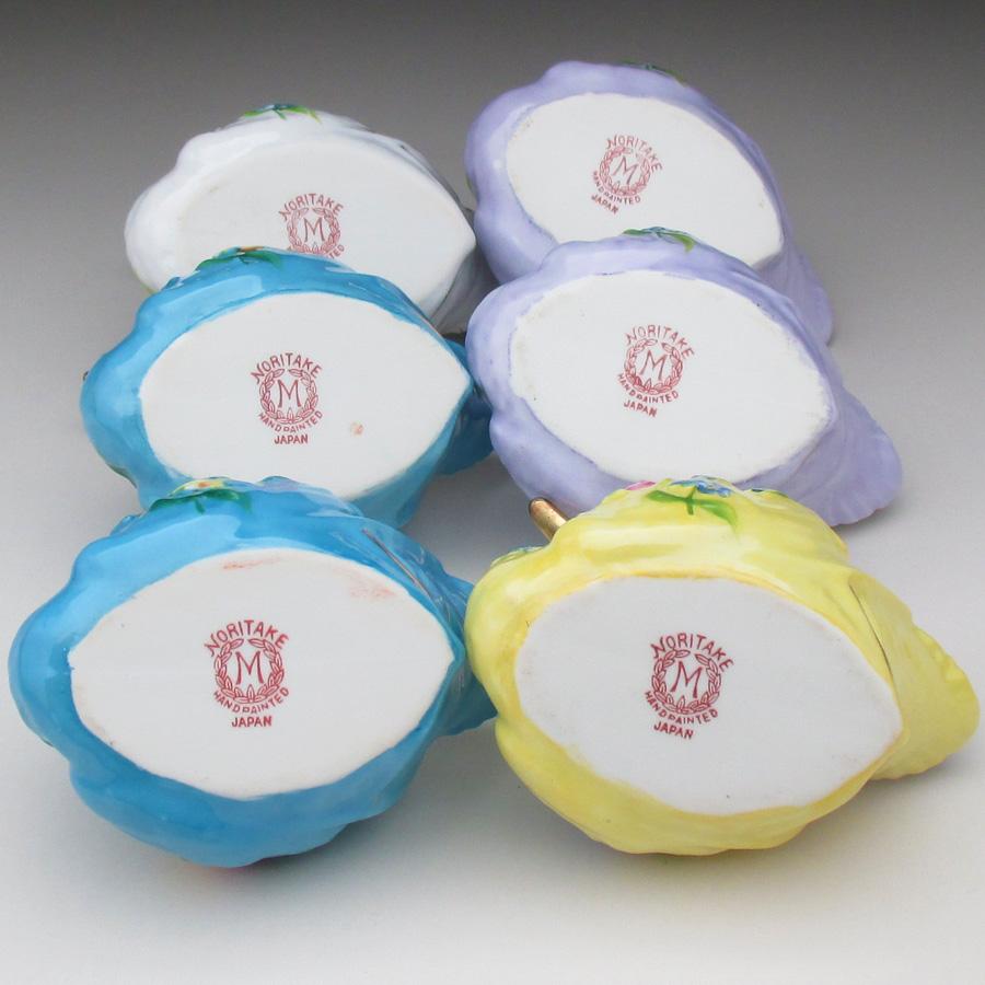 ノリタケ オールドノリタケ 金彩花絵白鳥型 ソルトボウル 6枚セット