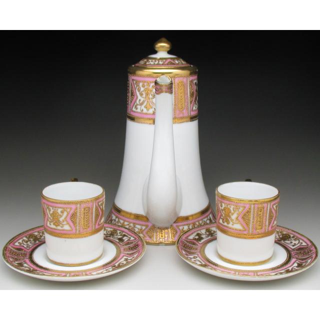 ノリタケ オールドノリタケ ピンク地金盛り文 デミタスセット カップ