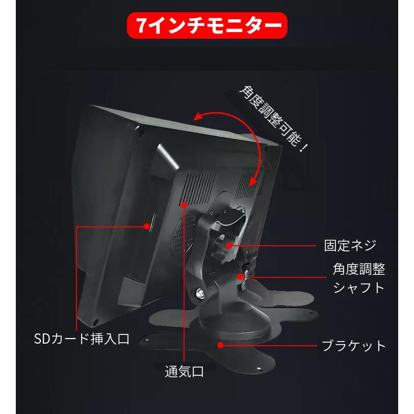 ドライブレコーダー AHD バックカメラモニターセット 7インチ