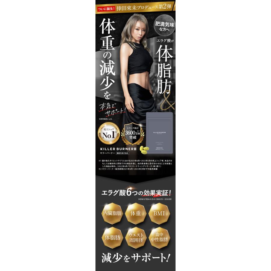 公式_正規販売店】2個セット キラーバーナー II ダイエットサプリ 倖田