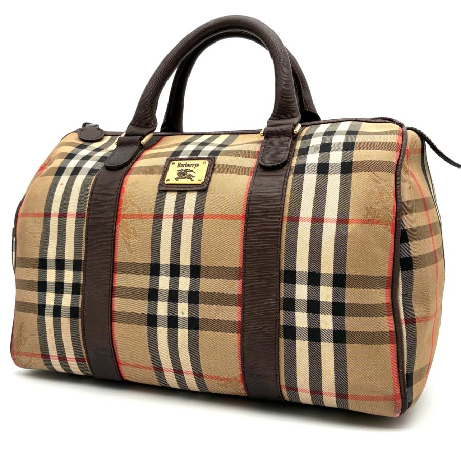 BURBERRY バーバリー ミニボストン ハンドバッグ ノバチェック ロゴ