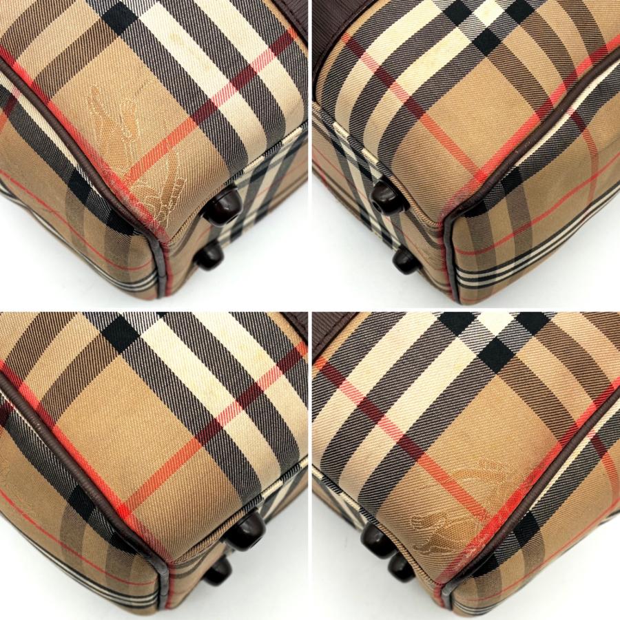 BURBERRY バーバリー ミニボストン ハンドバッグ ノバチェック ロゴ