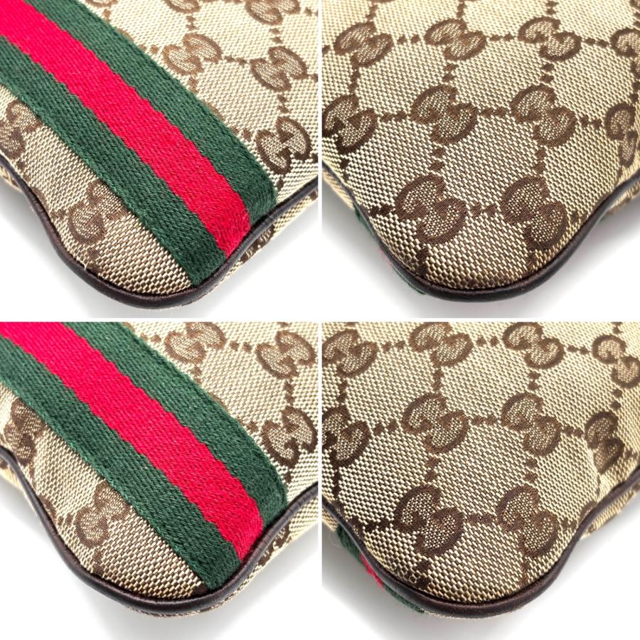 GUCCI グッチ ショルダーバッグ GGキャンバス レザー シェリーライン