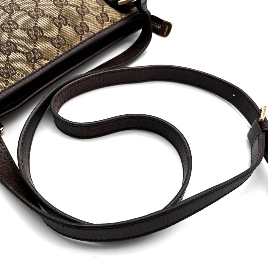 GUCCI グッチ ショルダーバッグ GGキャンバス レザー シェリーライン