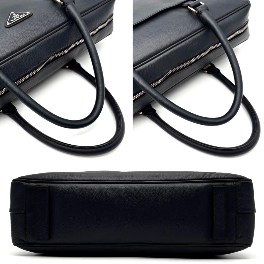 PRADA プラダ ブリーフケース ビジネスバッグ 三角ロゴ プレート 白