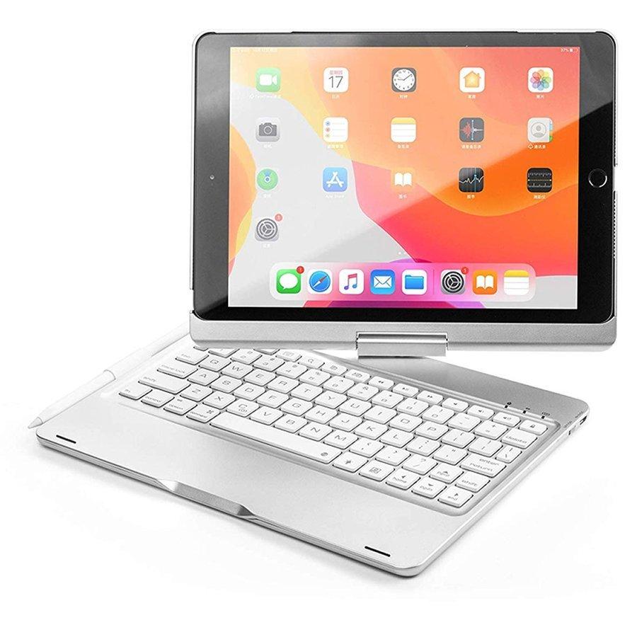 iPad 10.2 第7世代 7色LEDバックライト キーボードケース 360度回転