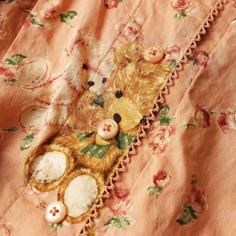 ピンクハウス PINK HOUSE テディベアローズ プリント ブラウス