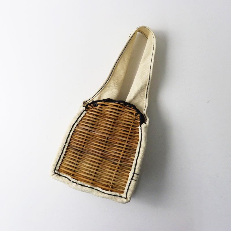 美品】エバゴス お買い物バッグ サテンカゴバッグ Eワッペン 刺繍 カゴ