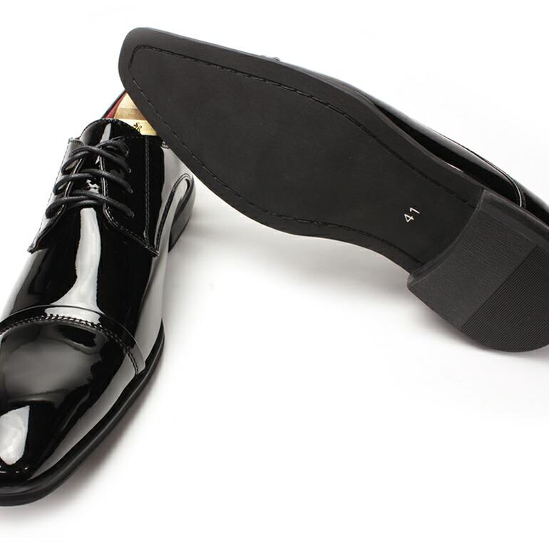 エナメルシューズ】 結婚式 新郎 靴 シューズ 艶有り 黒 ブラック