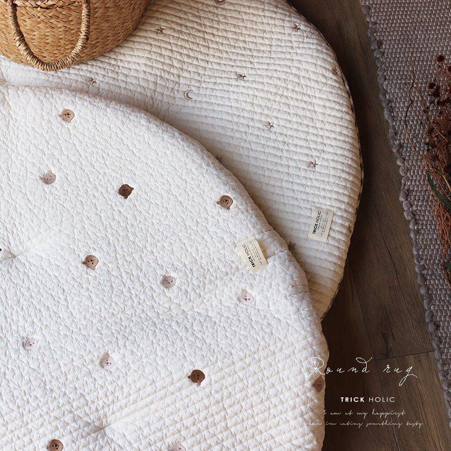 プレミアムイブル 星月/くま/レモンの刺繍 ラウンドマット ホット