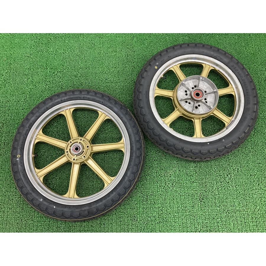 レスター製Z1 Z2 ホイール 前後 金 82278/25100 社外 新品 バイク 部品