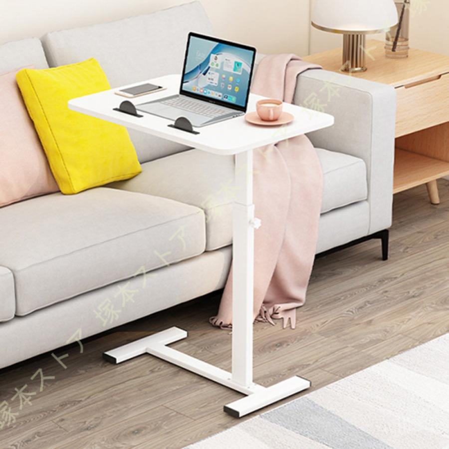 昇降式テーブル 幅60 サイドテーブル 昇降式 ガス圧 キャスター式