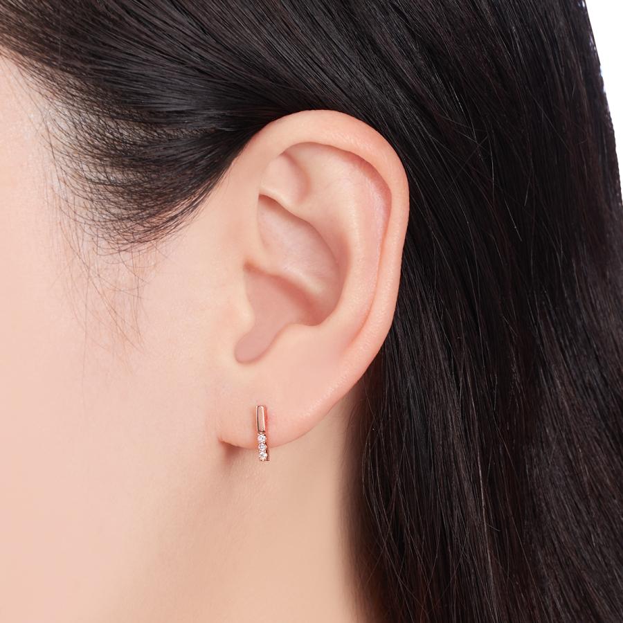 ジュエリーツツミ K10ピンクゴールドダイヤモンドピアス : ジュエリー