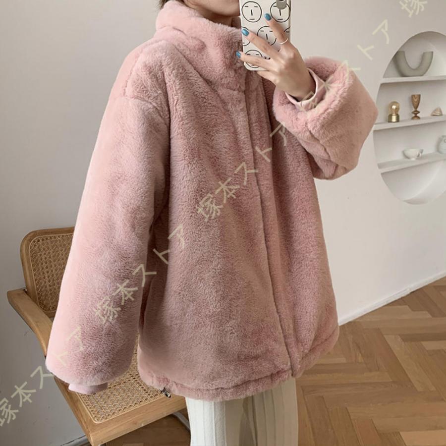 ボアジャケット レディース ボアブルゾン 女性用 ゆったり お洒落