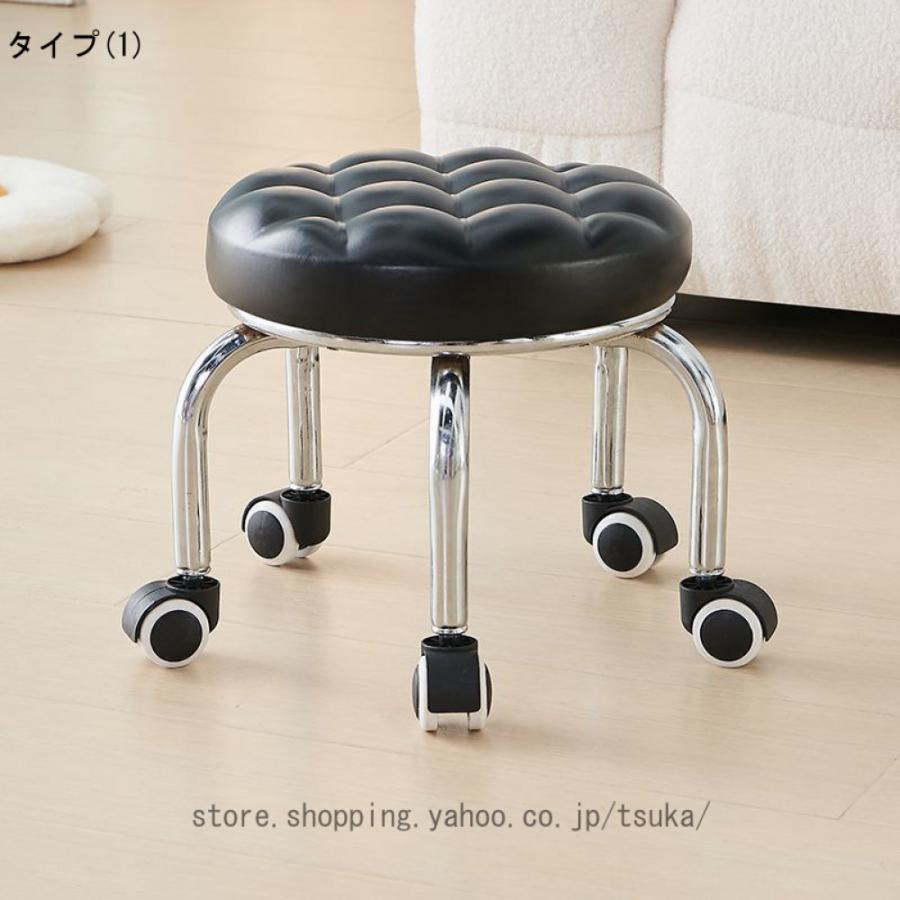 作業用ローチェア 低作業チェア キャスター付き 丸椅子 ネイリスト