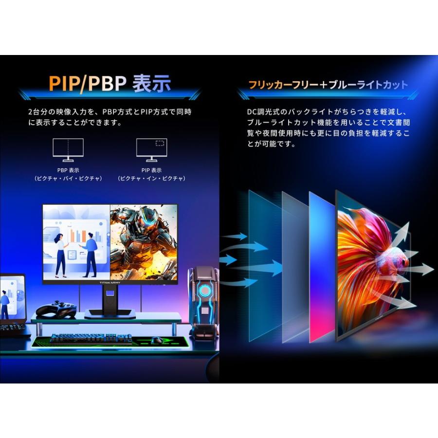 P2710R-QD 27インチ WQHD(2560x1440) ゲーミングモニター 200Hz 1ms