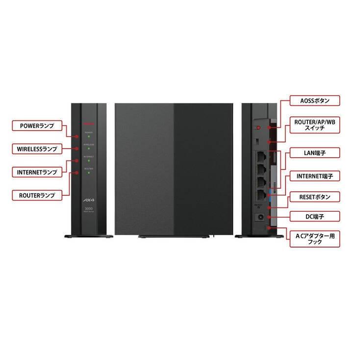 AirStation WSR-3000AX4P-BK(ブラック) [無線LAN親機 / Wi-Fi 6(11ax
