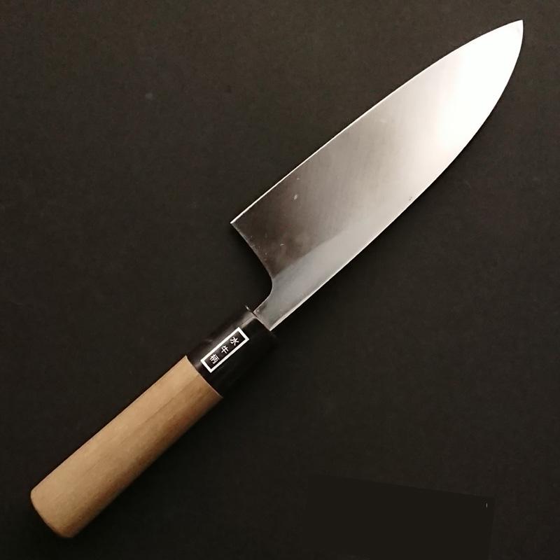 堺宏之作 白鋼 霞仕上げ 水牛桂柄 出刃包丁 150mm(5寸) 日本製 堺市