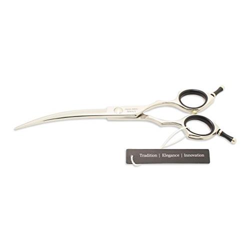 HASHIMOTO ペット用ハサミ、少し曲がった刃、プロのペットグルーマーが