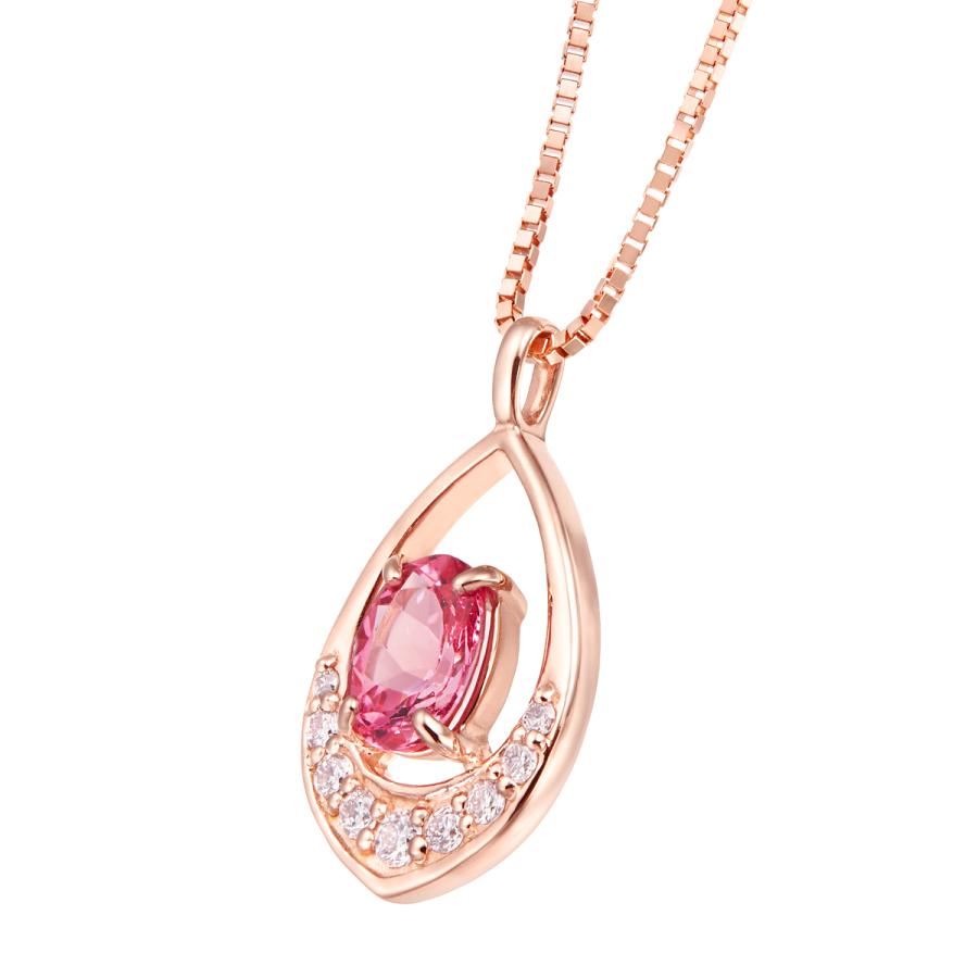 ジュエリーツツミ K18ピンクゴールドピンクスピネルネックレス