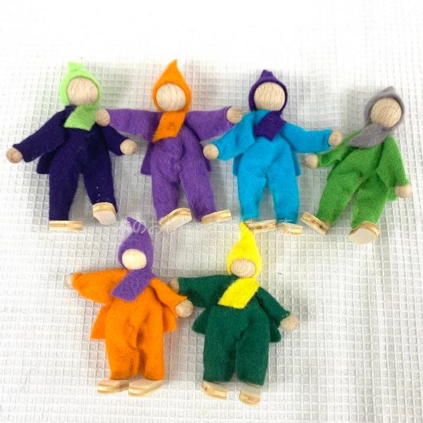 マジックウッド フェルトの小人 ドールハウス 積み木あそび 人形セット