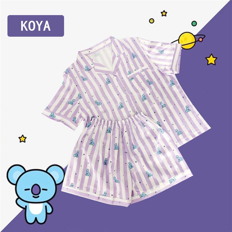 BTSグッズ 夏用 パジャマ ルームウェア 短袖短ズボン 薄手 韓国